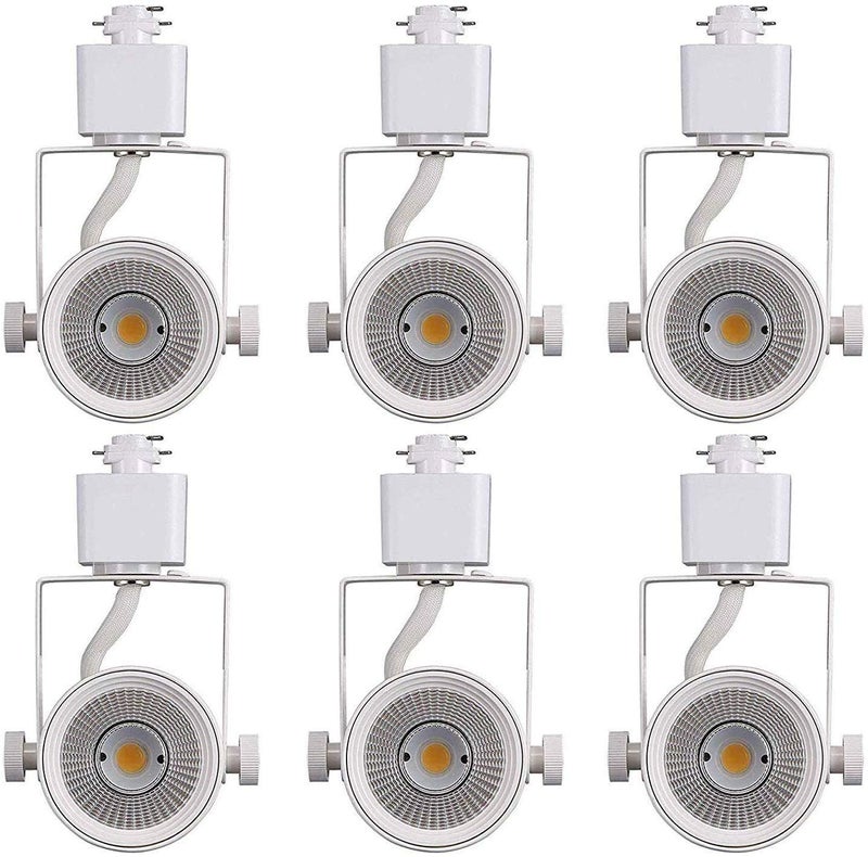 CLOUDY BAY 8W 3000K Warm White Dimmable LED Track Light Head,CRI90+ True Color Rendering Adjustable Tilt Angle Track Lighting Fixture,40Â° Angle for Accent Retail,White Finish,Halo Type- Pack of 6 - Image 1